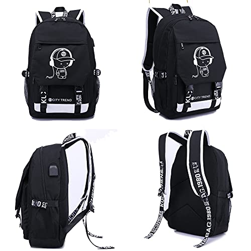 Asge Large Teens School Backpacks Waterproof Nylon Football Printing for 8-15 Years Boys & Girls - color: Oslei128-4