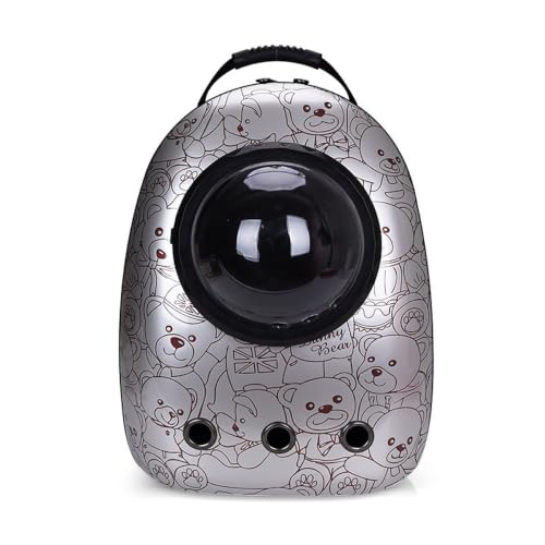 Pet Travel Carrier, Cat Dog Dome Space Capsule Bubble Backpack, Portable Waterproof Breathable Knapsack for Hiking, Traveling (Silver Bear) - color: Silver Bear