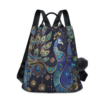 ALAZA Boho Astrology Peacock Trips Hiking Camping Rucksack Pack for Women - color: Multicolor 6