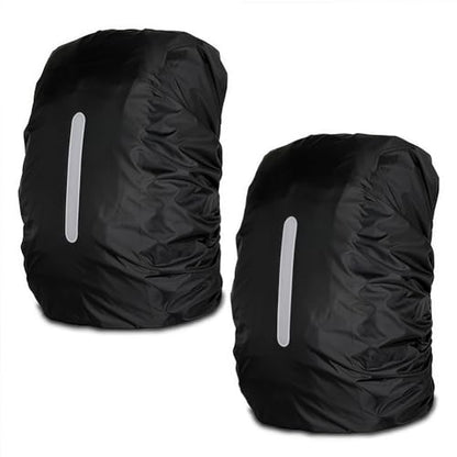 2 Pack Waterproof Backpack Rain Cover,Reflective Rucksack Rain Cover - Heavy-Duty Protection for Hiking, Camping,XL(65L - 75L) - color: black
