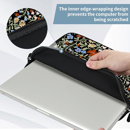 RICHEN 10 inch Messenger Bag Carrying Case with Handle Accessory Pocket Fits 7 to 10-Inch Laptops/Notebook/Kids Tablet (7-10.2 inch, Flowers2) - color: Flowers2, size: 7-10.2 inch