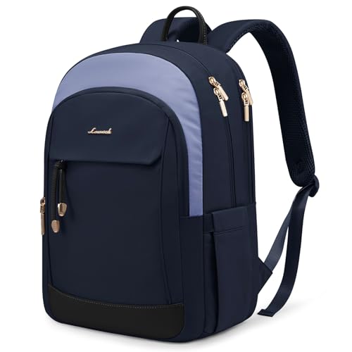 LOVEVOOK Backpack for Women, 15.6 Inch Laptop Backpacks for Work College Travel, Large Capacity Water-Repellent Anti Theft Computer Bags with Laptop Compartment College Essentials, navy blue - color: Navy Blue, size: 15.6 inches