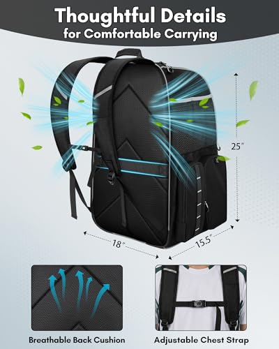 YOREPEK Football Bag Backpack, Extra Large Football Gear Bag with Helmet & Shoulder Pads Holder, Jersey Display Window, Ventilated Shoe Compartment, Football Equipment Bag for Boys Youth Adults