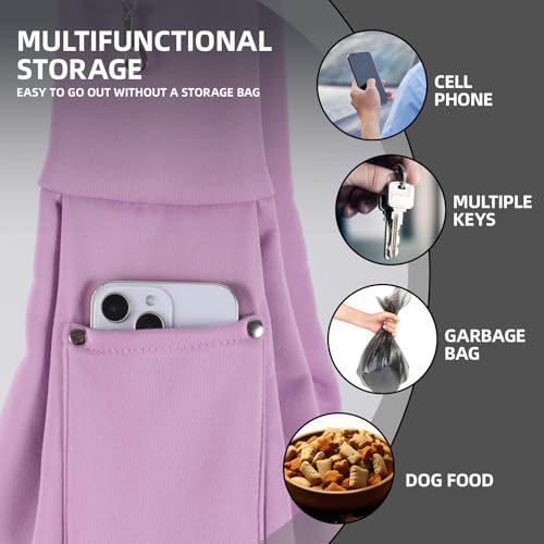 Dog Carrier Sling - Reversible Puppy Carrier Purse with Storage Pocket, Hand-Free Dog Sling Carrier for Carry Small Dogs and Cats, Travel Safety Harness, Dog and Cat Harness (Purple) - color: Purple
