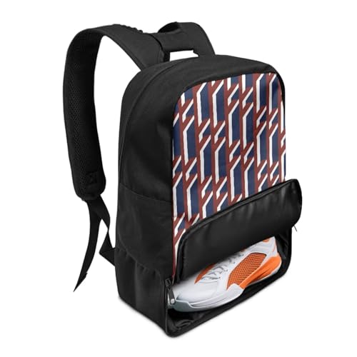 18.5in Basketball Backpack Basketball Bag with Shoe Compartment & Ball Holder, Waterproof Bag for Soccer Volleyball - color: Geometric Abstract Print