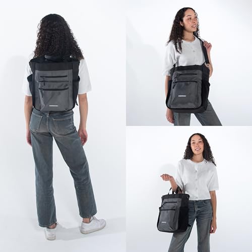 Sherpani Soleil, Anti Theft Convertible Backpack, 3 in 1 Tote, Crossbody Purse, 18L Travel Bag, Fits 13” Laptop (Granite) - color: Granite