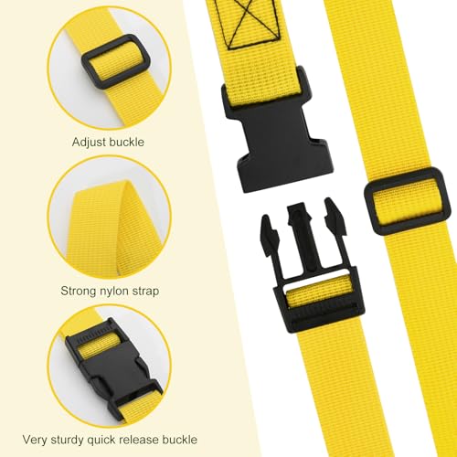 6.5 Feet Strap Cone Carrier Sport Cone Carrying Strap Adjustable Agility Disc Cone Strap Carrier for Storage & Travel with Quick Snap Closure - color: Yellow