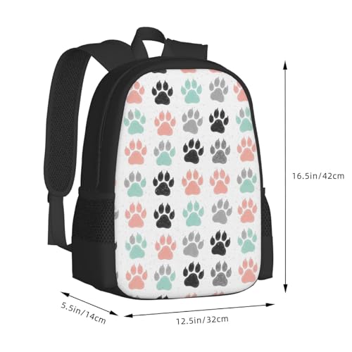 Slim Anti Theft Laptop Backpack Colorful Dog Paw Prints, Large Volume Travel Daypack Durable Polyester Carry Bag for Office Business Outdoor Trekking - color: Design (663)