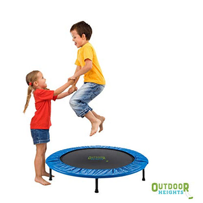 Mini Trampoline, Exercise Fitness Rebounder for Adults & Kids, for Indoor & Outdoor Use, Foldable, Pre-Attached Springs, with Handle, - size: 40 Inch, style: Folds in Half