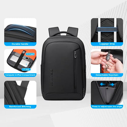 Fenree.geer Business Travel Backpack for Men, Expandable Water Resistant 17 Inch Laptop Backpack with USB Port, Black Computer Backpack for College/Work - size: Expandable