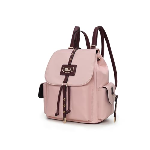MKF Collection Travel Backpack for Women, Nylon Top Handle Travel bag Roomy Daypack Carry on Backpack by Mia K - color: Blush Pink