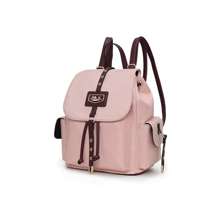 MKF Collection Travel Backpack for Women, Nylon Top Handle Travel bag Roomy Daypack Carry on Backpack by Mia K - color: Blush Pink
