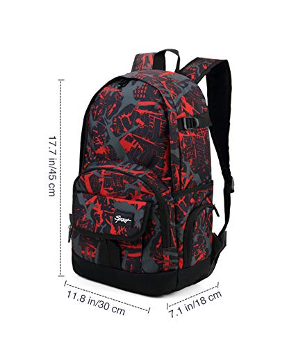 rickyh style School Backpack Travel Bag for Men & Women Lightweight College Back Pack with Laptop Compartmen - color: Graffiti Red2