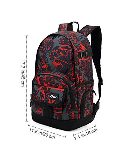 rickyh style School Backpack Travel Bag for Men & Women Lightweight College Back Pack with Laptop Compartmen - color: Graffiti Red2