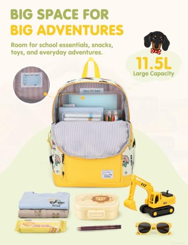 VASCHY Kids backpacks, Cute Lightweight Water Resistant Preschool Backpack for Boys and Girls Chest Strap | Cute - color: Yellow Puppies, size: Small (4-6 Yrs) - 15'' H