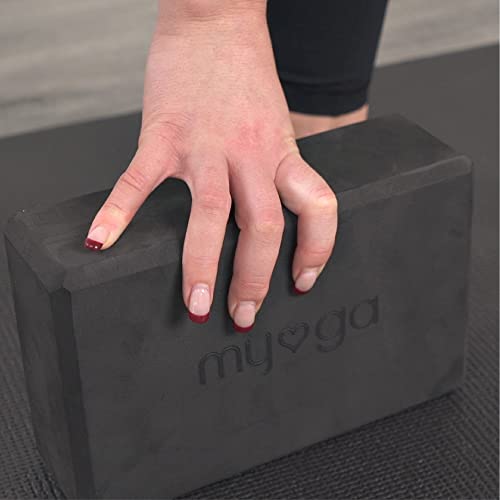 MYGA Yoga Block,Lightweight EVA Foam Yoga Brick,High Density Non-Slip Block for Yoga Poses, Pilates, Balance and Flexibility - color: Black