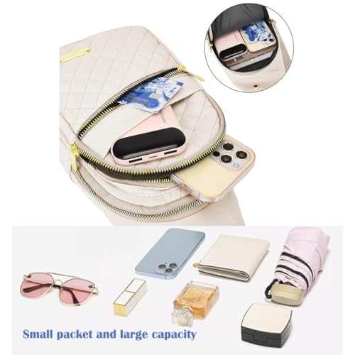 Crossbody Small Sling Backpack Sling Bag for Women Men, Chest Bag Daypack Crossbody for Travel Sport Running Hiking (White) - color: White