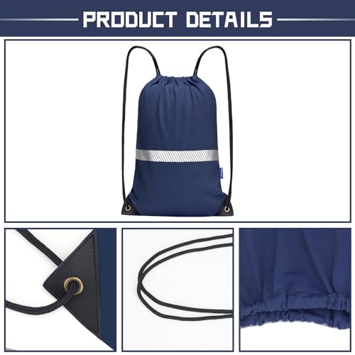 AYKRM Customize Navy Drawstring Backpack Bag work Sackpack logo - color: Navy-logo