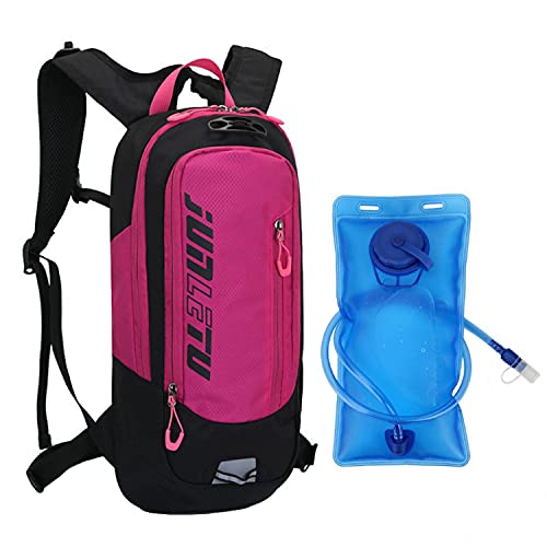 Croogo Hydration Packs,Hydration Backpack with 2L Hydration Bladder,Bicycle Daypack Waterproof Breathable Bag for Climbing - color: Ot04-rose Red-sd