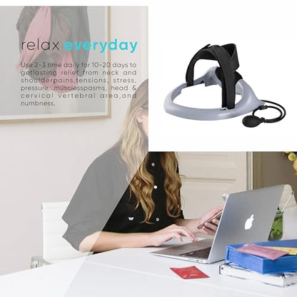ECOGUN Posture Neck Exercising Cervical Spine Hydrator Pump, Relief for Stiffness, Relieves Neck Pain, Curve Restorer Gray - color: Gray