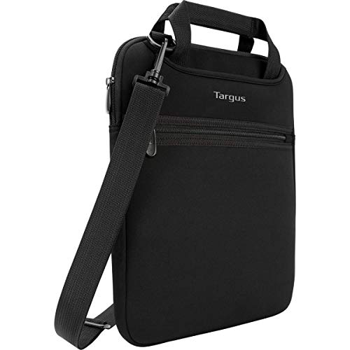 Targus Vertical Slipcase Laptop Messenger Bag, Black - Hideaway Handles with Cross Shoulder Strap and Protective Padding, Fits 14" Laptop (TSS913)