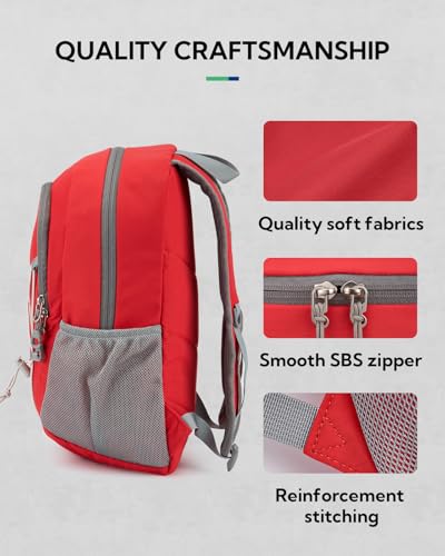 WATERFLY 12L Small Hiking Backpack: Day Pack Lightweight Travel Bag Camping Fitness Cycling Outdoor Sports Daypack For Women Men - color: Red