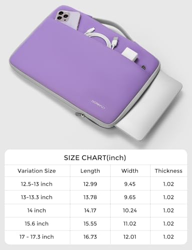 DOMISO 14 inch Laptop Case Sleeve Protective Cover Compatible with 15 inch MacBook Air M4 M3 M2,MacBook Pro,14-15 inch HP Dell ASUS Lenovo Chromebook,Waterproof Computer Cases Bag with Handle,Purple - color: Purple, size: 14" Laptop/15" for mac book