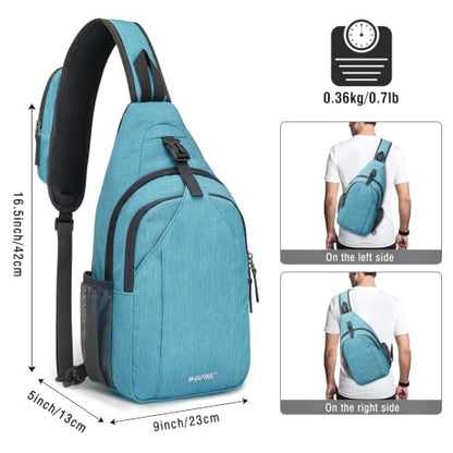 G4Free Sling Bag for Men and Women, RFID Blocking Crossbody Bag, Lightweight Sling Backpack for Travel, Hiking, Walking and Daily Use - color: Sky Blue