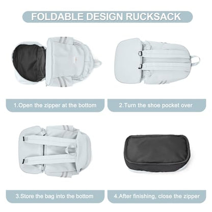 coofay Gym Backpack For Women, Gym Bag with Shoe Compartment - color: A-light Blue, size: Small