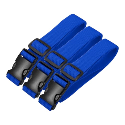 PATIKIL Utility Straps with Quick Release Buckle, (1 Inch x 3 Feet, Blue) (3 Pcs) Adjustable Luggage Polyester Straps Backpack Webbing, Suit for Sleeping Bag/Camping/Hiking - color: Blue, size: 1 Inch x 3 Feet