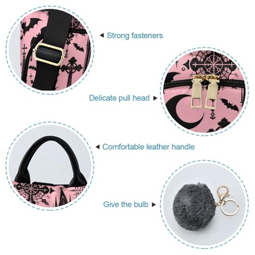 Women Backpack Purse Black Gothic Moon Spider Webs and Bats Backpack for Women Anti-theft Shoulder Bag Carry On Backpack Lightweight Rucksack Fashion Travel Ladies Bags - color: Bats I8897