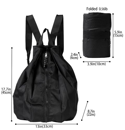 Ultra Lightweight Waterproof Small Hiking Backpack,Packable, Foldable Collapsible For Beach, Camping And Gym,Small Gym Bag, Casual daypacks, Travel Backpack, (Black) - color: Black