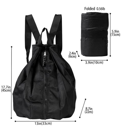 Ultra Lightweight Waterproof Small Hiking Backpack,Packable, Foldable Collapsible For Beach, Camping And Gym,Small Gym Bag, Casual daypacks, Travel Backpack, (Black) - color: Black