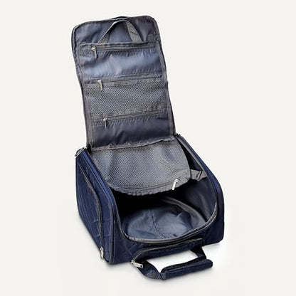 Amazon Basics Underseat Carry-On Luggage with Wheels, 14" Rolling Travel Bag, Fits Under the Seat with Multiple Pockets and Compartments, Navy Quilted - color: Navy Quilted