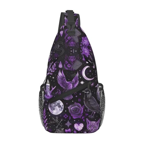 Gothic Witchcraft Outdoor Crossbody Shoulder Bag For Unisex Young Adult Hiking Bicycling - color: 11