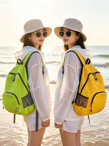 Geboldil Men's and women's waterproof backpack traveling backpack yellow - color: Yellow