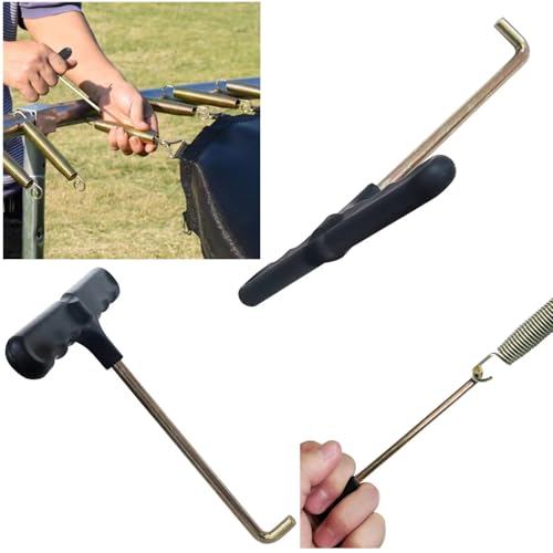 4 Pack Trampoline Spring Pulling Tool T-Hook Extension Puller with Ergonomic Handle Grip Outdoor Trampoline Spring Pull Tool Kit for Mini Trampoline Kids Fitness Rebounder Exercise Trampolines