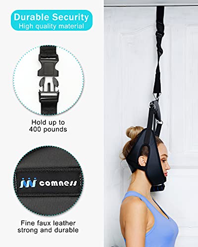 comness Cervical Neck Traction Device Over Door for Home Use, Portable Neck Stretcher Hammock for Neck Pain Relief, Physical Therapy AIDS for Neck Decompressor.
