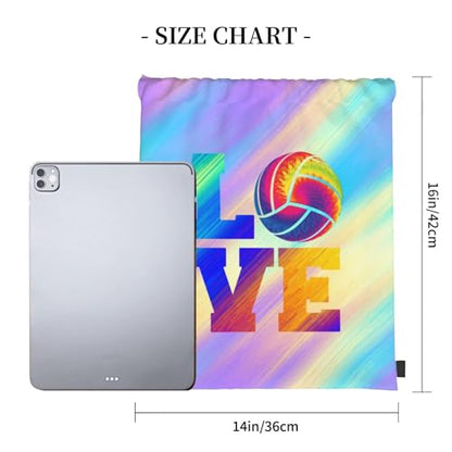 Love Volleyball Unisex Drawstring Backpack Bag Sport Gym Travel Swim Sackpack - color: Love Volleyball4