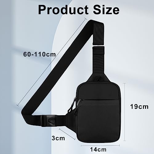 flintronic Mini Crossbody Sling Bag, Waterproof Chest Bag, Lightweight Shoulder Backpack for Men Women Workout Travel