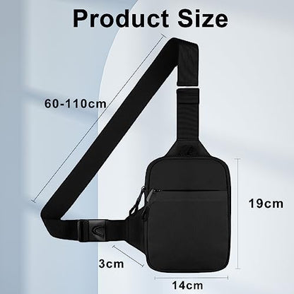 flintronic Mini Crossbody Sling Bag, Waterproof Chest Bag, Lightweight Shoulder Backpack for Men Women Workout Travel