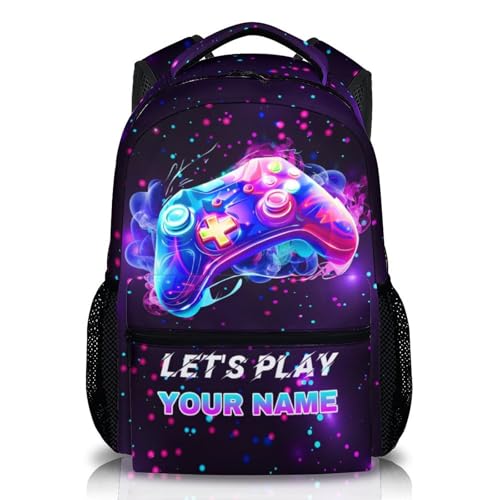 Backpack for Kids Boys Teens, Custom Gamer Schoolbag for Children Kindergarten Elementary Primary Middle College, 17 Inch Personalized Durable Gaming Bookbag for Travel Hiking - color: Game5