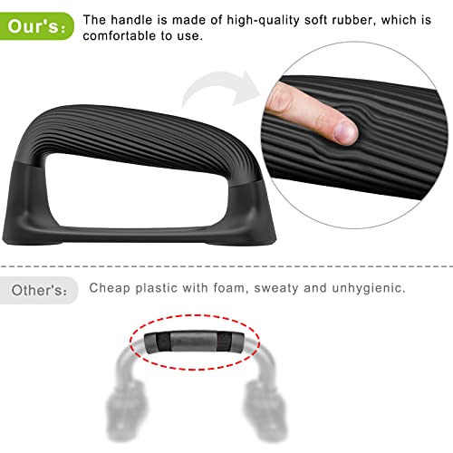Kipika Push Up Bars, Pushup Stands With Thickened Soft Plastic Handle, Stable and Non-Slip Base, Pushup Handles Perfect for Floor Strength Training - color: Black