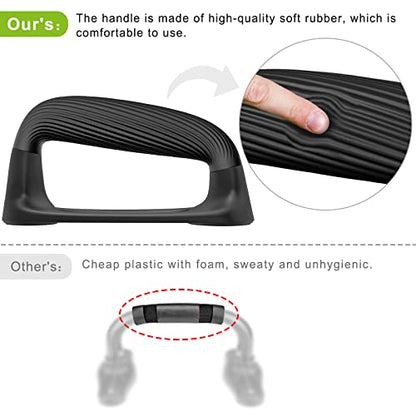 Kipika Push Up Bars, Pushup Stands With Thickened Soft Plastic Handle, Stable and Non-Slip Base, Pushup Handles Perfect for Floor Strength Training - color: Black