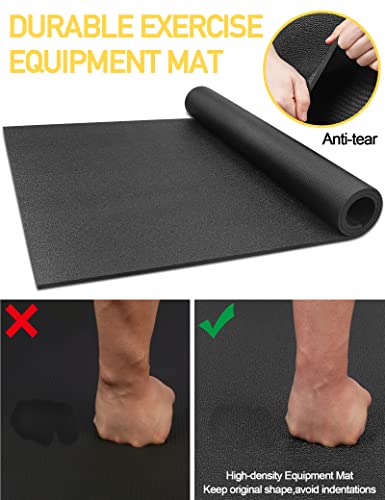 Treadmill Mat,60" x 30",6mm Thickness Exercise Equipment Mat for Carpet Hardwood Floors, Compatible with Walking Pad,Spin Bike,Elliptical Trainer,Rowing Machine - size: 60"L x 30"W x 0.24"Th