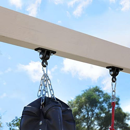 BETOOLL Heavy Duty Swing Hangers Swing Set Hardware Playground Porch Yoga Seat Trapeze Wooden Sets Indoor Outdoor Set Black of 4 - color: Black 4pcs