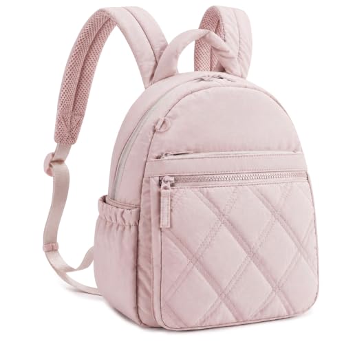 Mini Backpack for Women,Lightweight Quilted Puffer Small Backpack Purse,Casual Cute Daypack Chic Plaid Bookbag for Travel Shopping Daily Use (PINK) - color: Pink