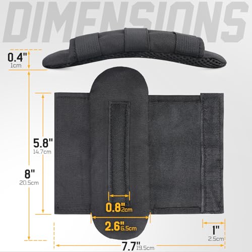LIVANS Tactical Plate Carrier Shoulder Pads, 2 Pack Shoulder Strap Pad Backpack Strap Cushion Pads Vest Shoulder Pads Bag Strap Pad Backpack Accessories Fit Up to 3.1" Strap - color: Black