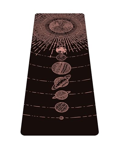 nuveti Printed Travel Yoga Mat-1/16 Inch Thick Non Slip Fitness Workout Mat with Carrying Bag, Foldable Lightweight Suede & Natural Rubber Yoga Mat for Yoga Pilates and Fitness 72" L x 24" W x 1.5mm - color: TaiYangXiXingXing