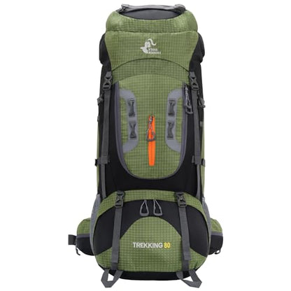 Bseash 80L Waterproof Hiking Camping Backpack with Rain Cover, Lightweight Outdoor Sport Travel Daypack for Climbing Touring (Army Green) - color: Army Green
